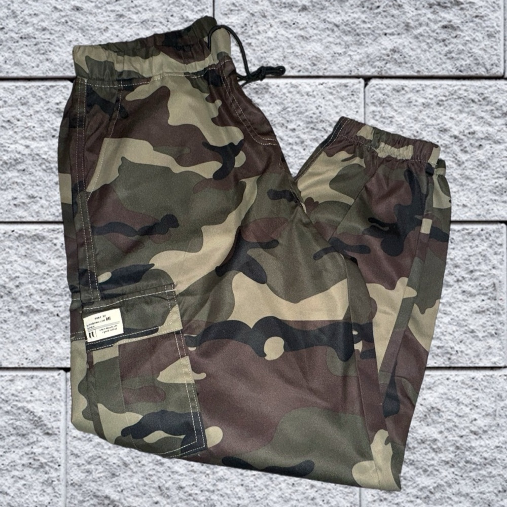 Camo Drawstring Cargo Pants